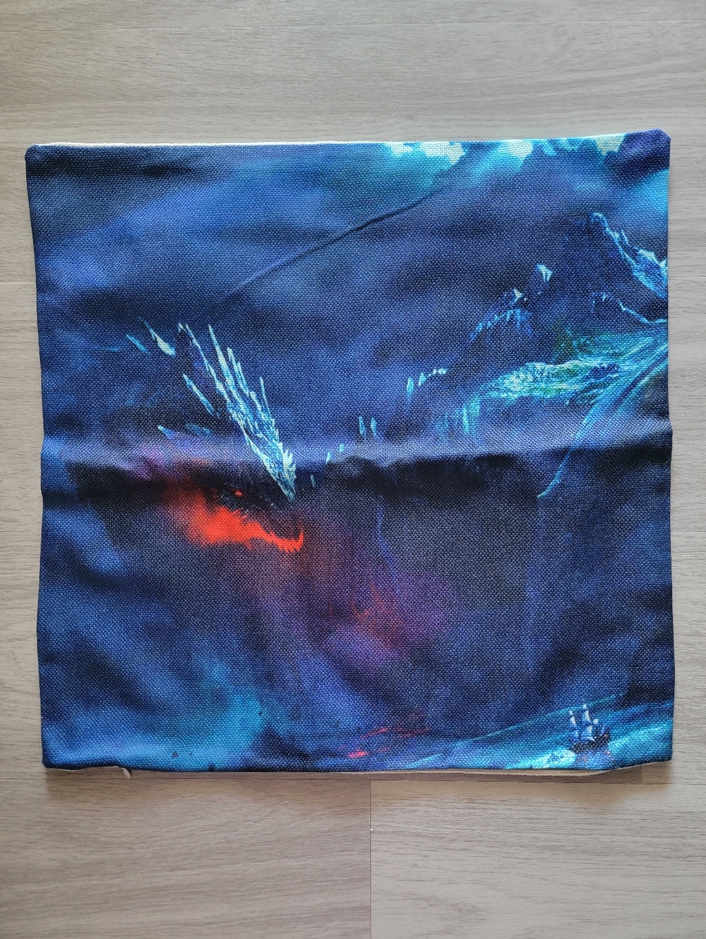 Drogon Design Pillow Cover with Teal & Navy Hues